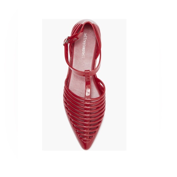 Jeffrey Campbell Red Patent Strappy Flats - Picture 2 of 7